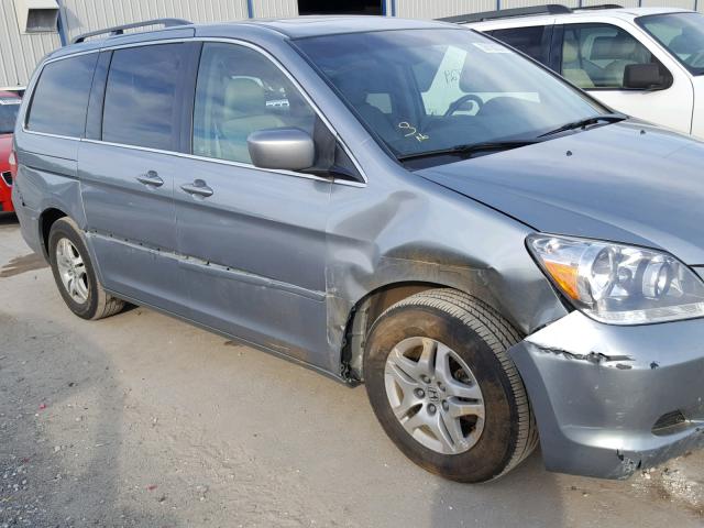 5FNRL38697B100313 - 2007 HONDA ODYSSEY EX SILVER photo 9