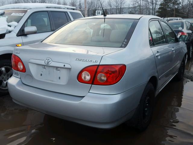 2T1BR32E85C504124 - 2005 TOYOTA COROLLA CE SILVER photo 4