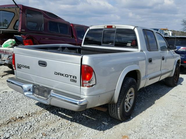 1D7HL48N43S148717 - 2003 DODGE DAKOTA QUA SILVER photo 4