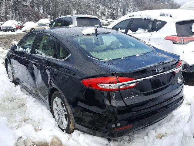 3FA6P0LU4JR127913 - 2018 FORD FUSION SE BLACK photo 3