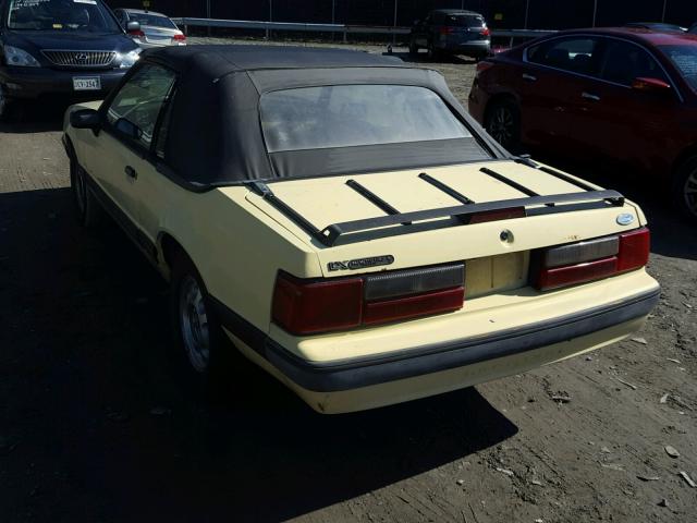 1FABP44A0JF277735 - 1988 FORD MUSTANG LX YELLOW photo 3