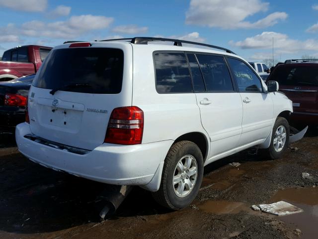 JTEHD21AX20014786 - 2002 TOYOTA HIGHLANDER WHITE photo 4