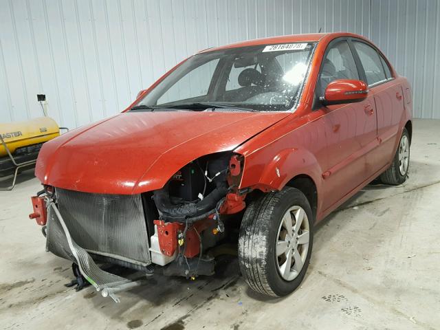 KNADH4A38A6684396 - 2010 KIA RIO LX RED photo 2