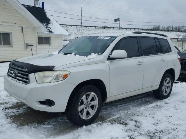 JTEDA41A892006221 - 2009 TOYOTA HIGHLANDER WHITE photo 2