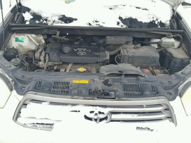 JTEDA41A892006221 - 2009 TOYOTA HIGHLANDER WHITE photo 7