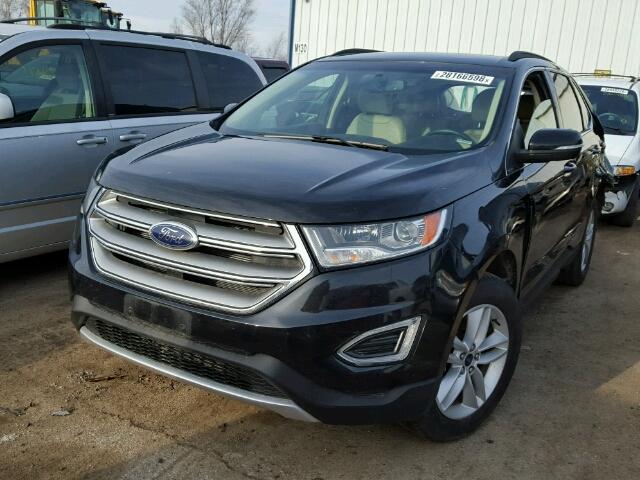 2FMTK4J88FBB39914 - 2015 FORD EDGE SEL BLACK photo 2