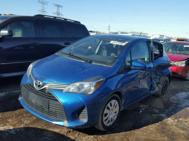 VNKKTUD38FA039568 - 2015 TOYOTA YARIS BLUE photo 2