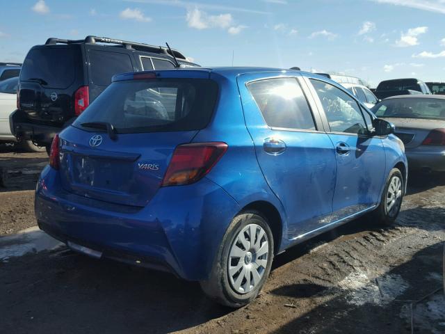 VNKKTUD38FA039568 - 2015 TOYOTA YARIS BLUE photo 4