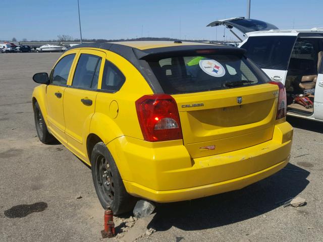 1B3HB48B97D577138 - 2007 DODGE CALIBER SX YELLOW photo 3