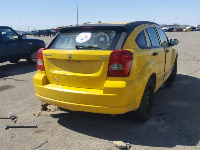 1B3HB48B97D577138 - 2007 DODGE CALIBER SX YELLOW photo 4