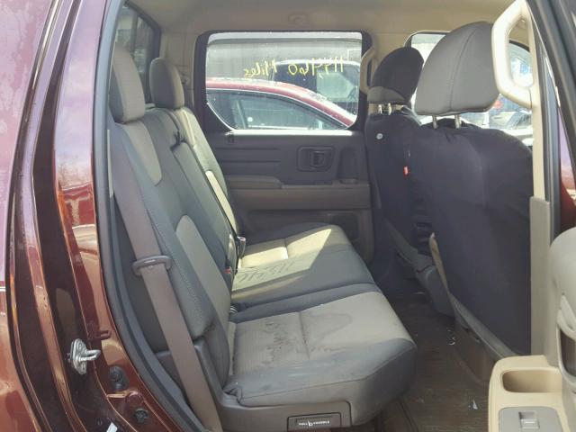 2HJYK16277H527482 - 2007 HONDA RIDGELINE RED photo 6