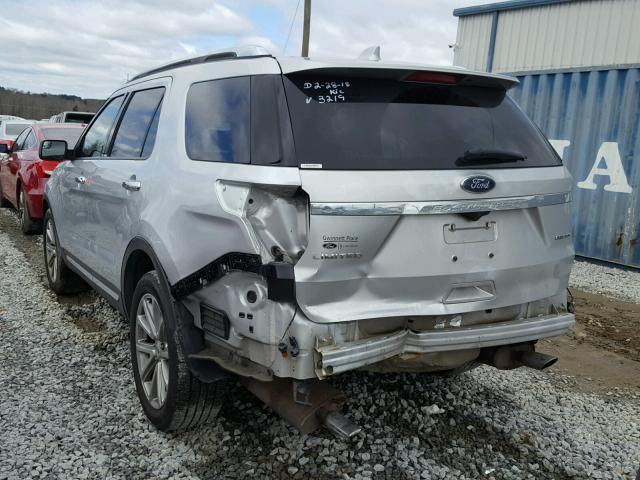 1FM5K7F83GGB43219 - 2016 FORD EXPLORER L SILVER photo 3