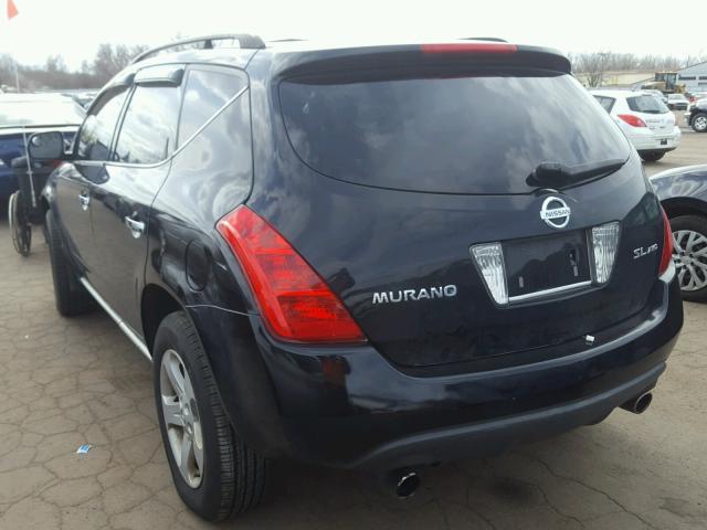 JN8AZ08W14W320325 - 2004 NISSAN MURANO SL BLACK photo 3