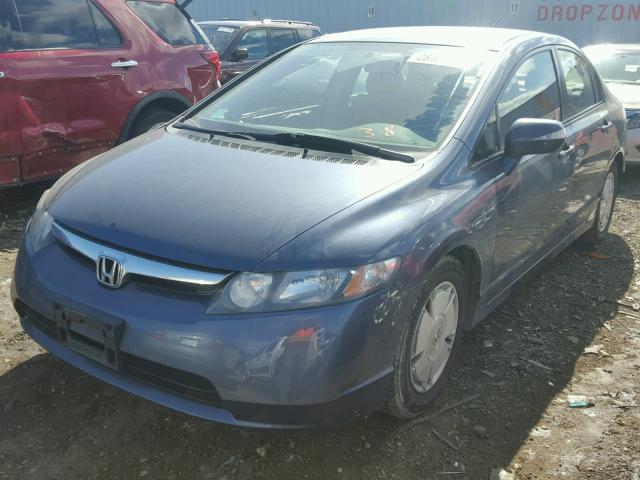 JHMFA36297S030757 - 2007 HONDA CIVIC HYBR BLUE photo 2