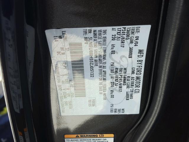 5LMEU88H55ZJ05132 - 2005 LINCOLN AVIATOR 灰色 照片 10