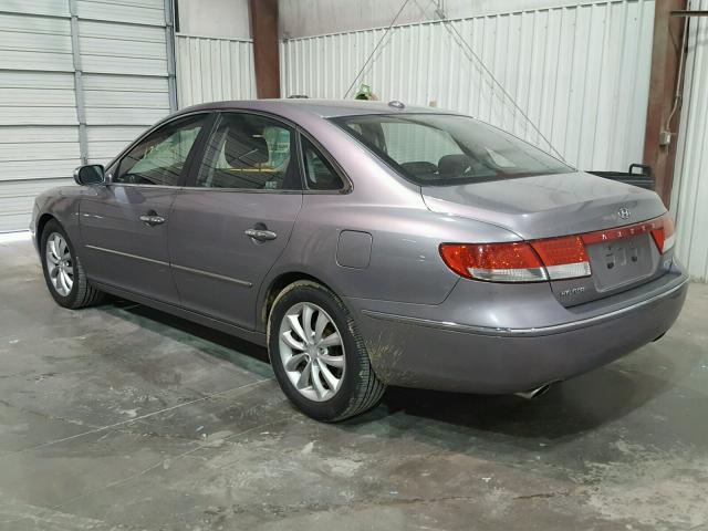 KMHFC46F77A183563 - 2007 HYUNDAI AZERA SE GRAY photo 3