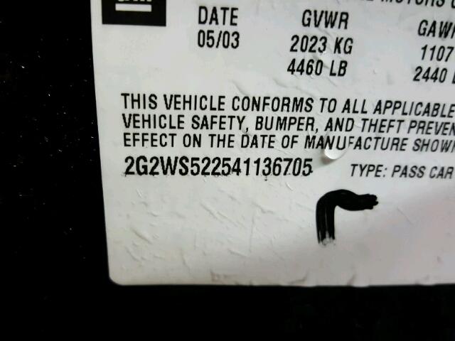 2G2WS522541136705 - 2004 PONTIAC GRAND PRIX BLACK photo 10