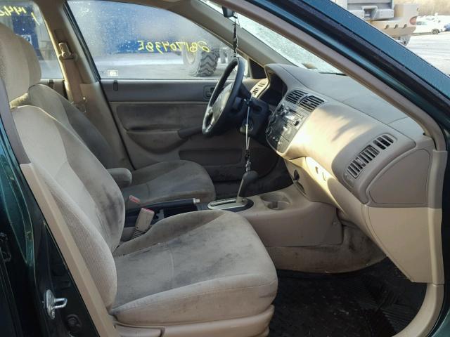 2HGES26761H615828 - 2001 HONDA CIVIC EX Yaşıl foto 5