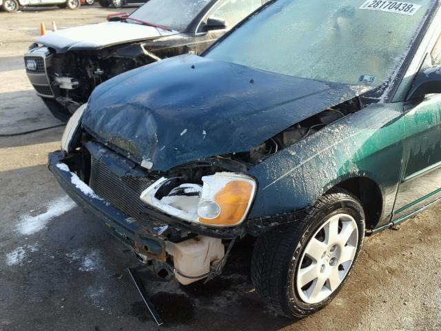 2HGES26761H615828 - 2001 HONDA CIVIC EX Yaşıl foto 9