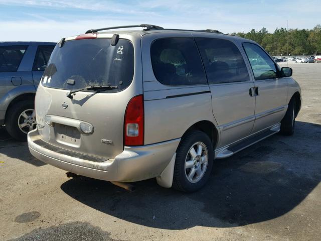 4N2ZN17T01D800805 - 2001 NISSAN QUEST GLE GOLD photo 4