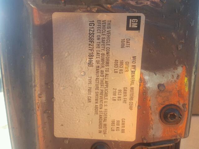 1G1ZS58F27F181108 - 2007 CHEVROLET MALIBU LS 灰色 照片 10