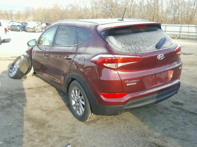 KM8J3CA42HU506542 - 2017 HYUNDAI TUCSON LIM MAROON photo 3