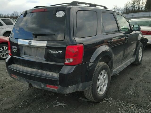 4F2CZ92Z58KM28357 - 2008 MAZDA TRIBUTE I BLACK photo 4