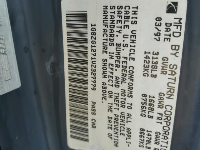 1G8ZG1271VZ327779 - 1997 SATURN SC2 BLUE photo 10