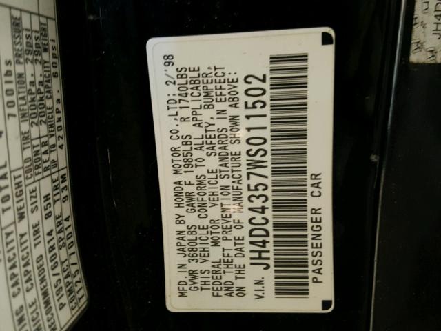 JH4DC4357WS011502 - 1998 ACURA INTEGRA LS TWO TONE photo 10