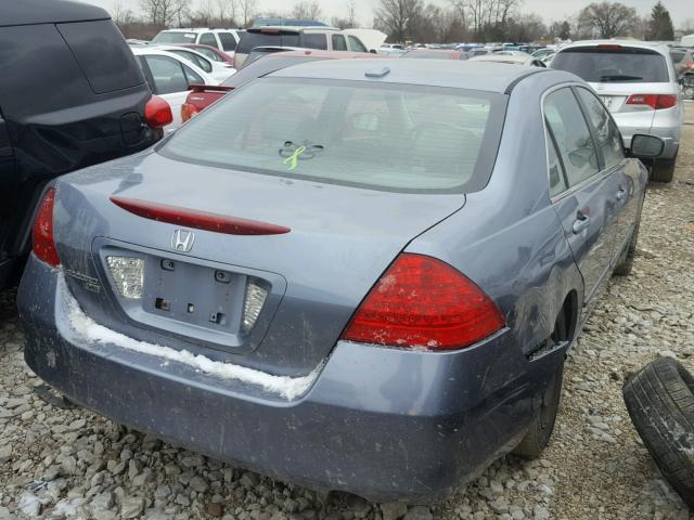 1HGCM66847A046440 - 2007 HONDA ACCORD EX BLUE photo 4