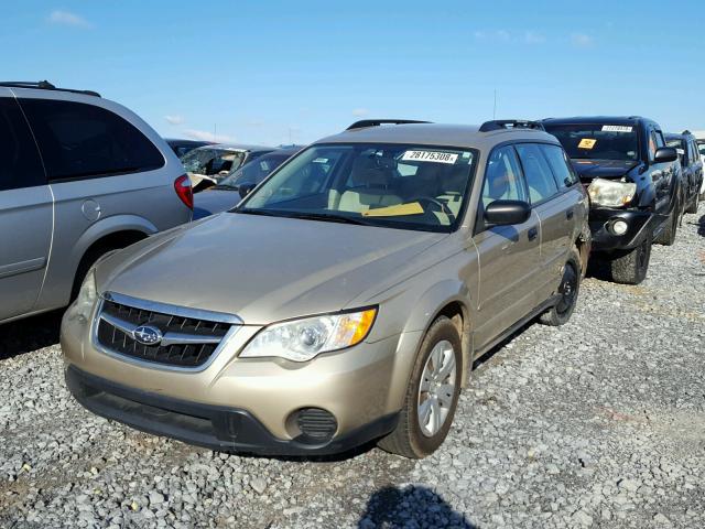 4S4BP60C197312880 - 2009 SUBARU OUTBACK BEIGE photo 2