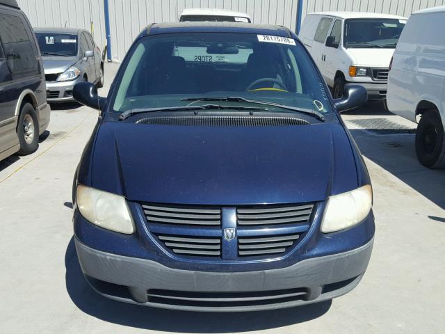 1D4GP25E45B347100 - 2005 DODGE CARAVAN SE BLUE photo 9