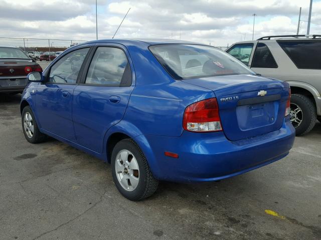 KL1TD56656B549949 - 2006 CHEVROLET AVEO BASE Mavi fotoğraf 3