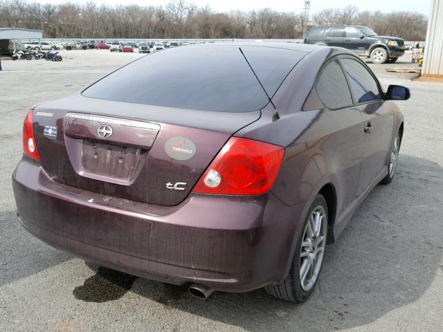 JTKDE177470200555 - 2007 TOYOTA SCION TC MAROON photo 4