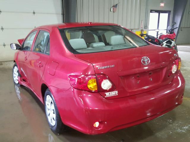 1NXBU4EEXAZ348077 - 2010 TOYOTA COROLLA BA RED photo 3