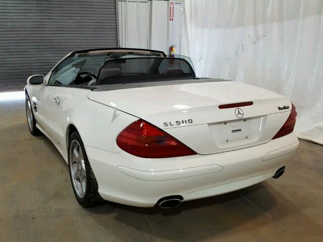 WDBSK75F93F034060 - 2003 MERCEDES-BENZ SL500R WHITE photo 3