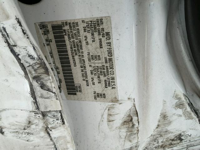 1FMRU17W33LB69293 - 2003 FORD EXPEDITION WHITE photo 10