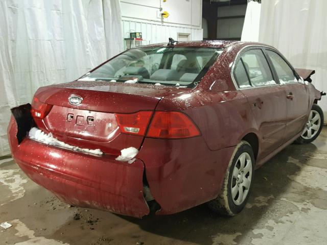 KNAGE228895292668 - 2009 KIA OPTIMA LX RED photo 4