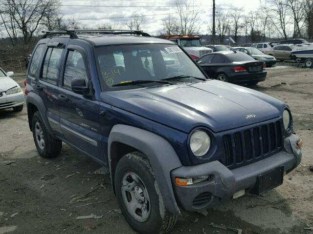 1J4GL48K62W128692 - 2002 JEEP LIBERTY SP BLUE photo 1