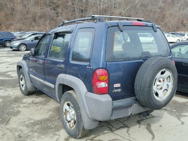 1J4GL48K62W128692 - 2002 JEEP LIBERTY SP BLUE photo 3