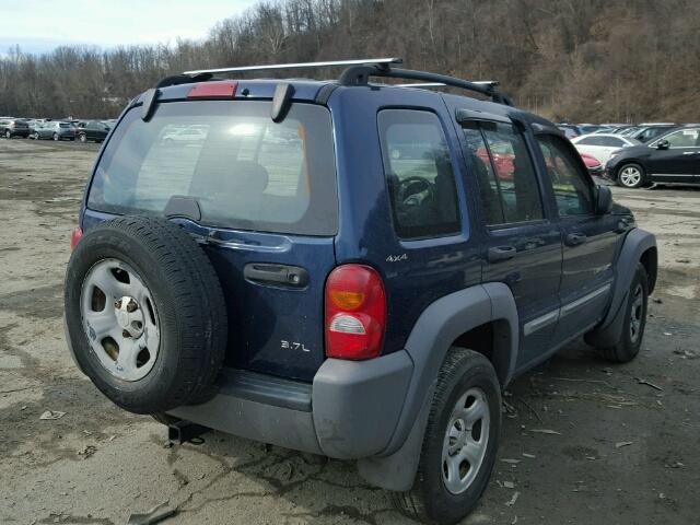 1J4GL48K62W128692 - 2002 JEEP LIBERTY SP BLUE photo 4