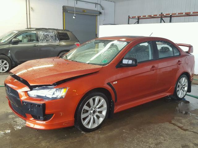 JA32U8FW5AU022737 - 2010 MITSUBISHI LANCER GTS ORANGE photo 2