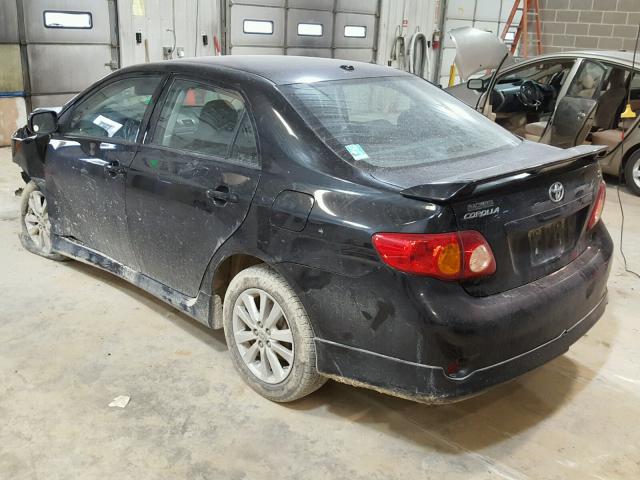 2T1BU4EEXAC364345 - 2010 TOYOTA COROLLA BA BLACK photo 3