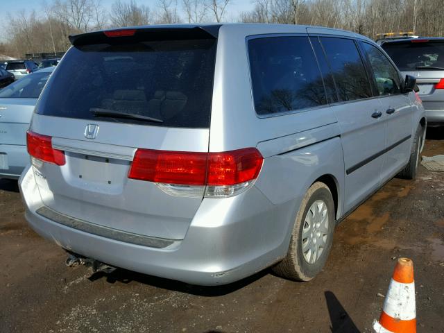 5FNRL3H22AB027404 - 2010 HONDA ODYSSEY LX SILVER photo 4