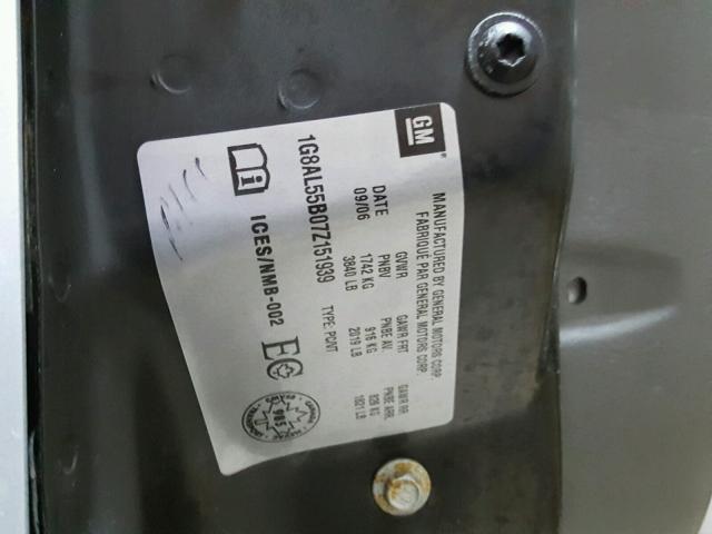 1G8AL55B07Z151939 - 2007 SATURN ION LEVEL 银色 照片 10