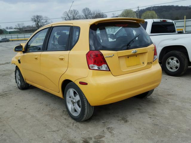KL1TD66667B721946 - 2007 CHEVROLET AVEO BASE Sarı fotoğraf 3