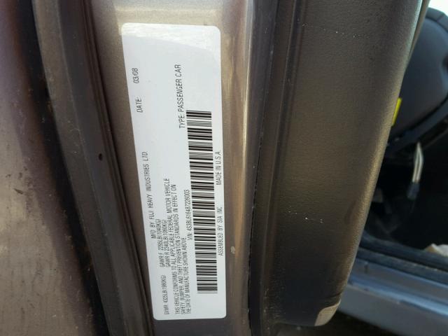 4S3BL616487226003 - 2008 SUBARU LEGACY 2.5 GRAY photo 10