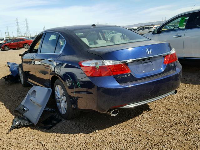 1HGCR3F80FA005740 - 2015 HONDA ACCORD EXL BLUE photo 3