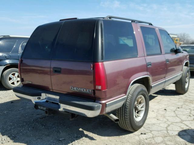 1GNEK13R4TJ389456 - 1996 CHEVROLET TAHOE 4X4 MAROON photo 4