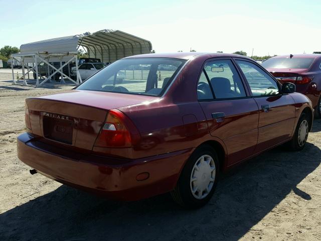 JA3AY26C81U044881 - 2001 MITSUBISHI MIRAGE ES RED photo 4